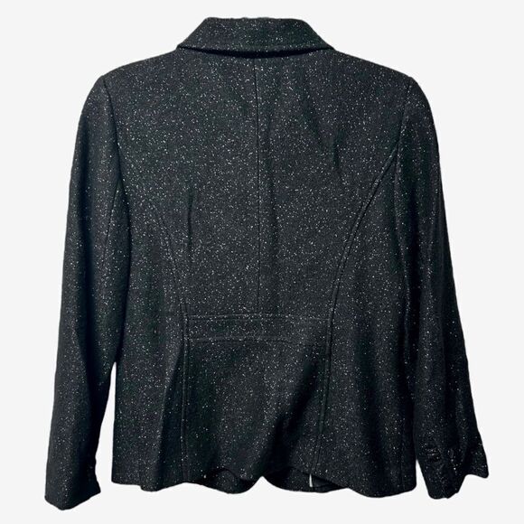 NWT Talbots Wool Blend Black Sparkly Button Up Blazer Coat Jacket 10 Petite - Picture 5 of 8